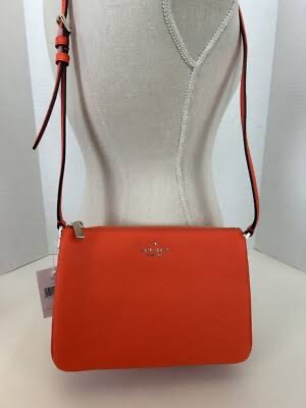 Kate  Spade Leila Triple Gusset Crossbody in vibrant orange
